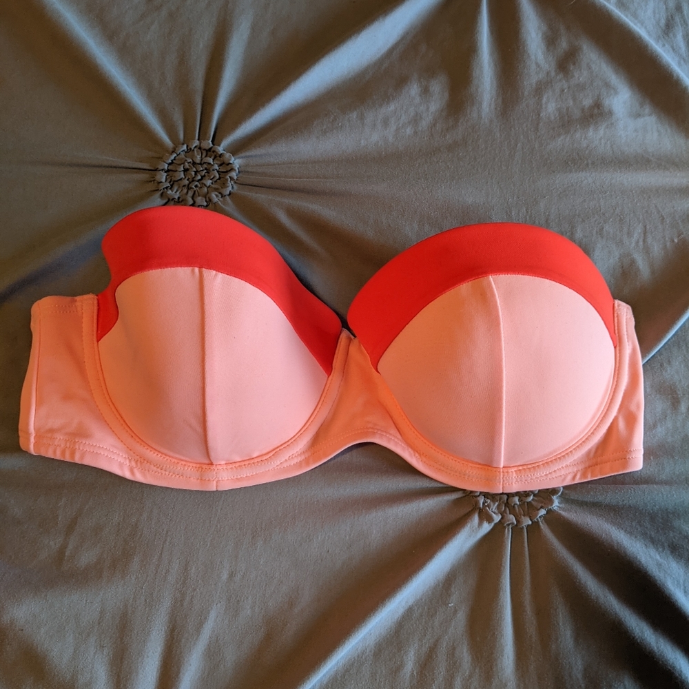 Victoria's secret orange strapless bikini top size 36c